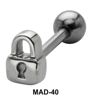 Lock S316L Tongue Piercing MAD-40